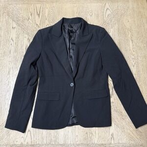 New York And Company‎ Size 6 Black Single Breasted One Button Blazer Jacket